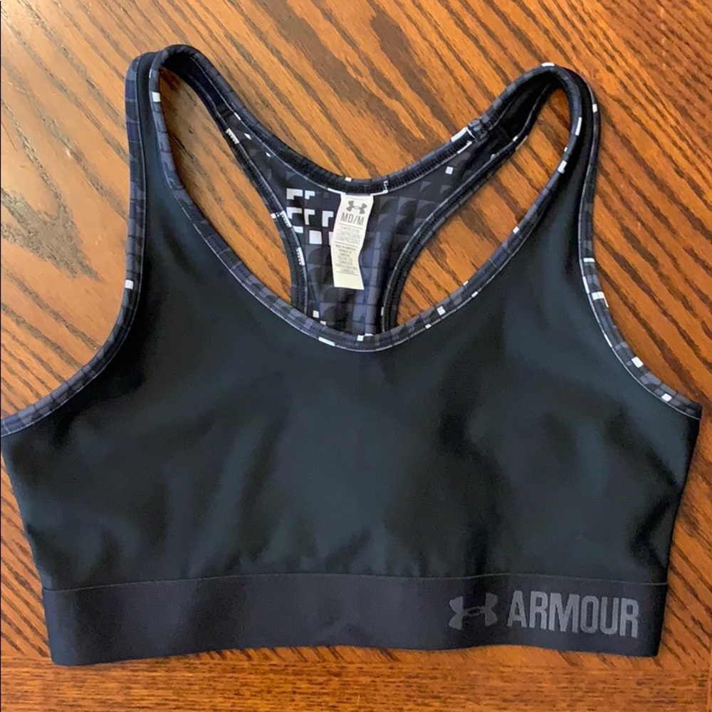 UNDER ARMOUR Black Compression Sports Bra